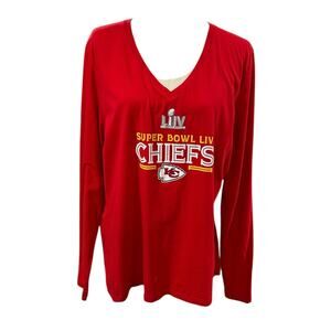 Fanatics Super Bowl LIV Kansas City Chiefs Womens V Neck Long Sleeve TShirt 3XL
